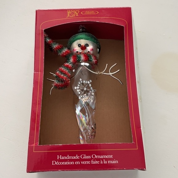 Mercury Clear Glass Snowman Icicle Christmas Ornament - Picture 15 of 15